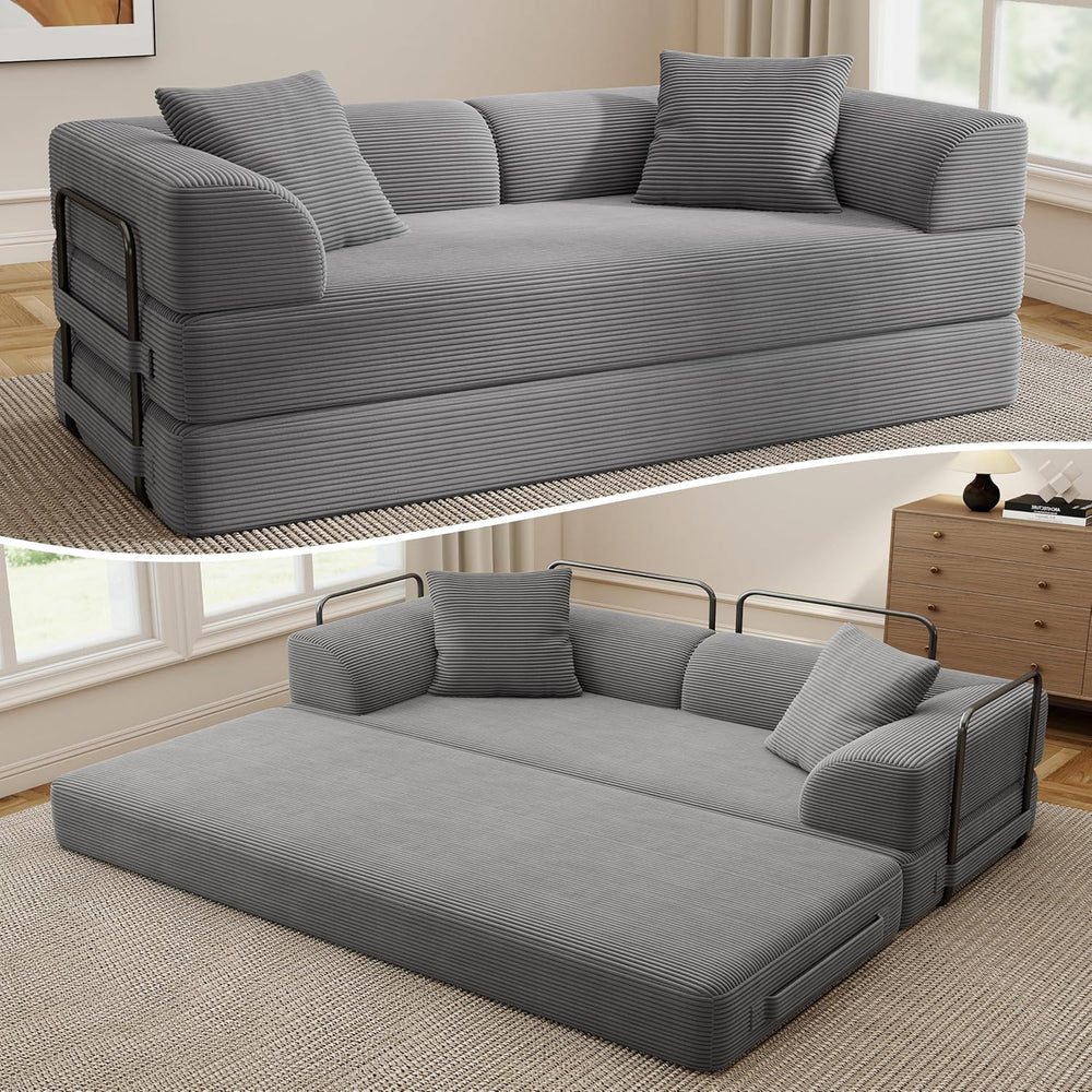 Cloud Boneless Couch Futon Sofa Bed, 5-in-1 Convertible Sofa Bed Pull Out Cou...