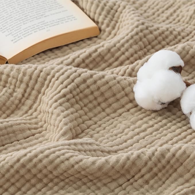 Bedsure 100% Cotton Muslin Throw Blanket Twin XL by BEDSURE