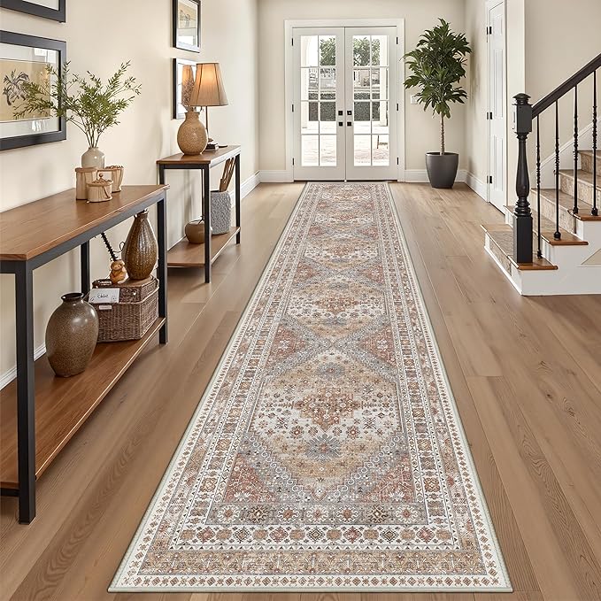 3x16 Runner Rug for Hallway, Non-Slip Long Kitchen Mats for Floor, Vintage - Image 4