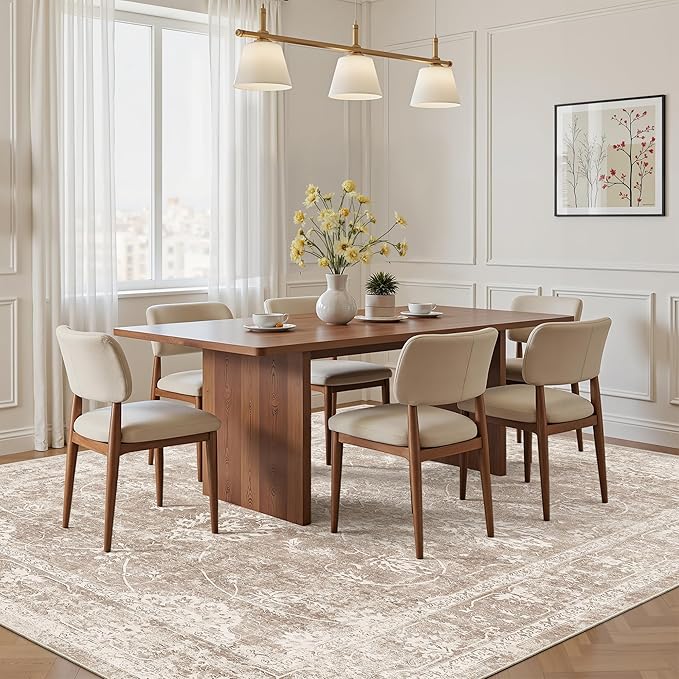 Madane 5x7 Area Rugs for Living Room, Washable Vintage Natural Rug - Image 3