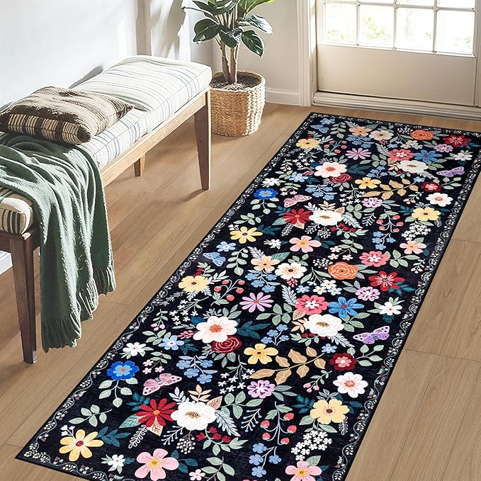 Runner Rug for Entryway: 2.6x8 Kitchen Rugs Non Slip Washable Ultra-Thin Soft - Image 3