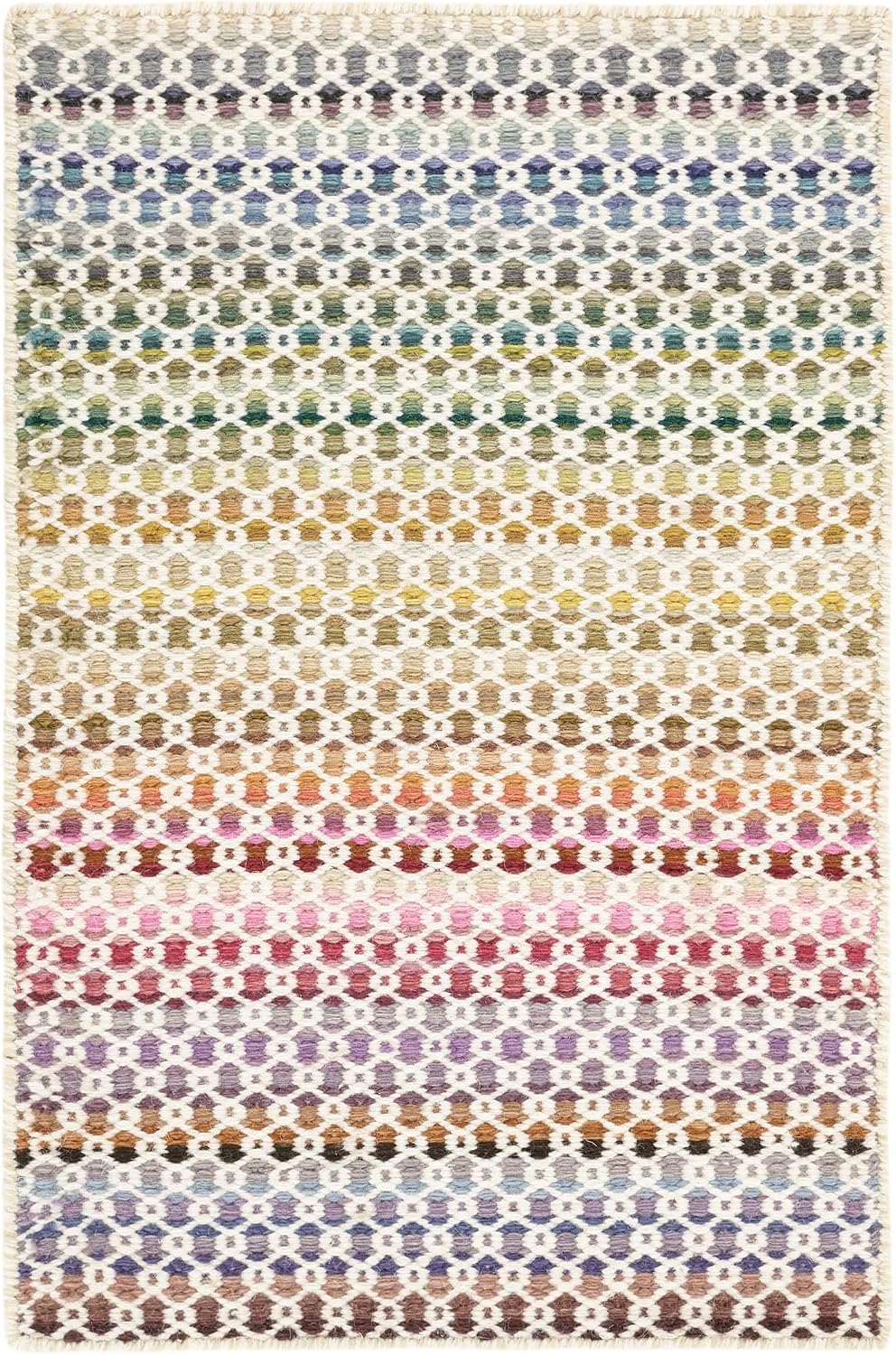 Dash & Albert Poppy Multicolor Geometric Handwoven Wool Rug, 2'x3'