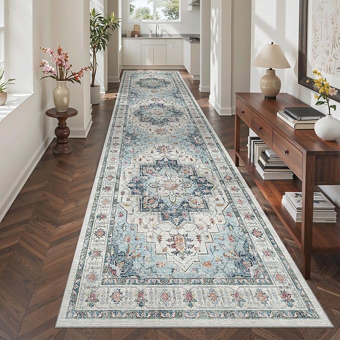 Madane Hallway Rug 3x10, Kitchen Rugs Washable Entryway Rug Vintage Kitchen - Image 3