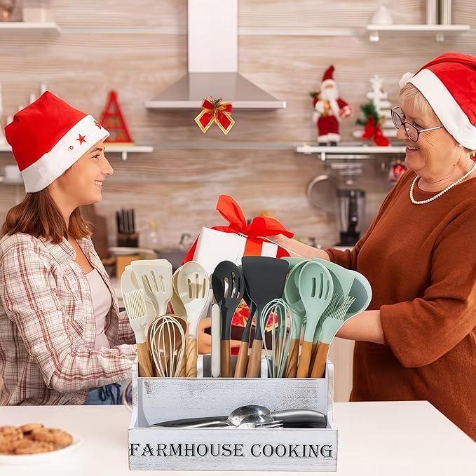 LIBODOUR Utensil Holder, Utensil Holder Kitchenfor Counter, Cooking Spatula - Image 2