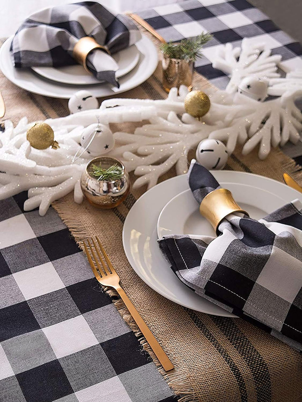 DII Buffalo Check Collection, Classic Farmhouse Napkin Set, 20x20, Black & White, 6 Piece (Pack of 2)