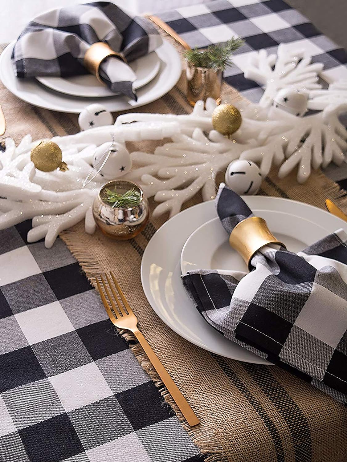DII Buffalo Check Collection, Classic Farmhouse Napkin Set, 20x20, Black & White, 6 Piece (Pack of 2)