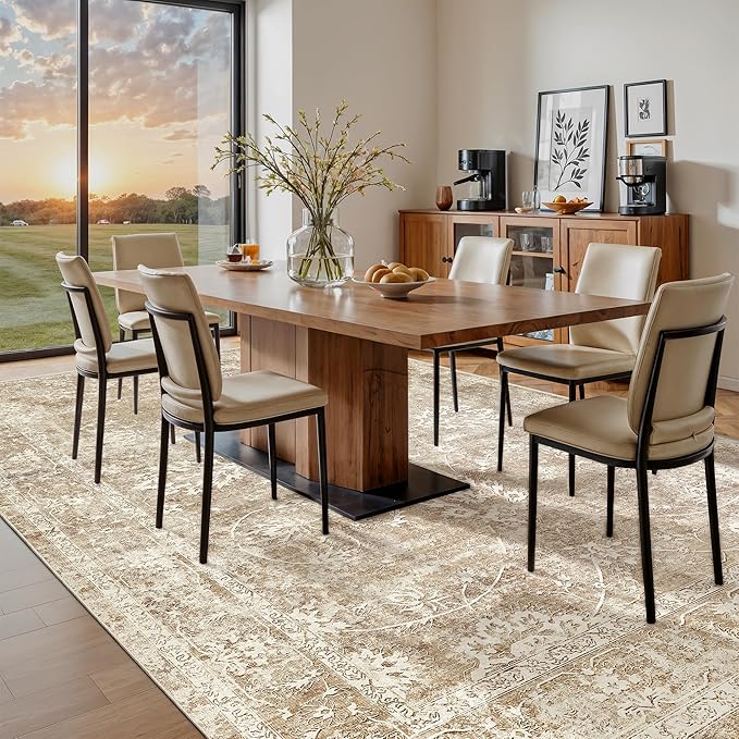 Madane 8x10 Area Rugs for Living Room, Machine Washable Vintage Natural Rug - Image 5