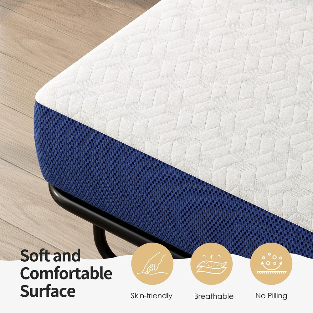 White Blue 4 Inch Queen Sofa Mattress, 72×58 Sofa Bed Mattress Replacement