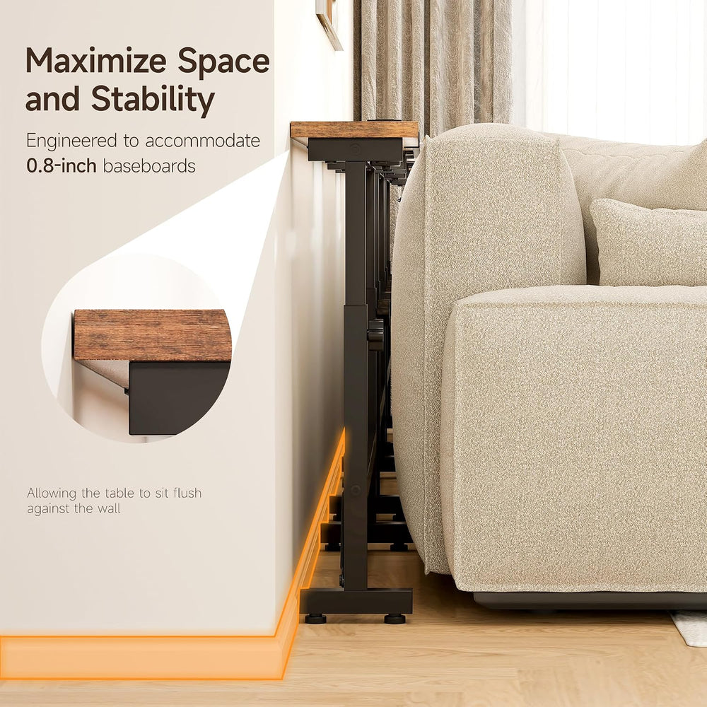 2 Pack 79" Behind Couch Table with Adjustable Height Narrow Console Sofa...