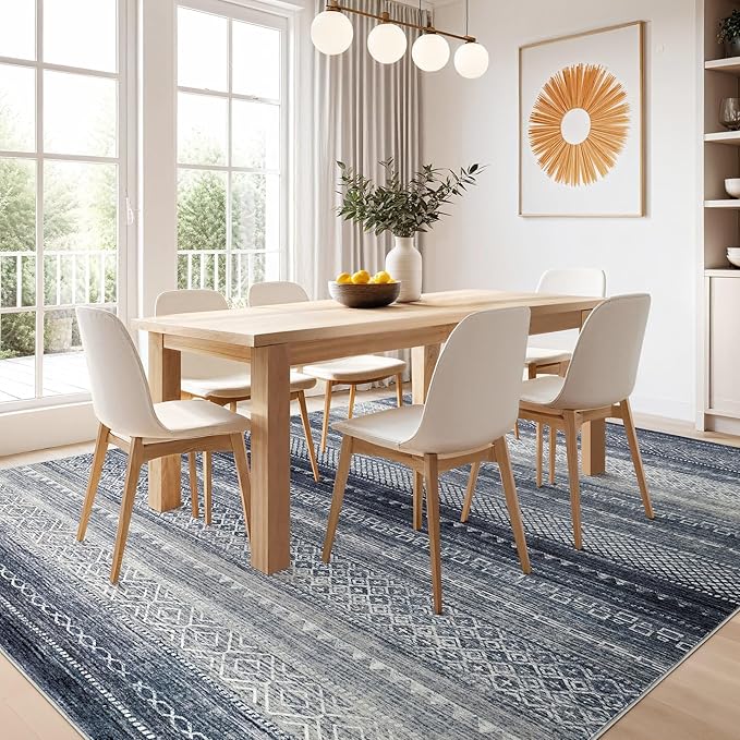 Nakagishi 5x7 Area Rugs Living Room: Washable Boho Large Neutral Soft Rug - Image 7