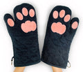 Cricket & Junebug Oven Mitts Cat Paws - Black & Pink