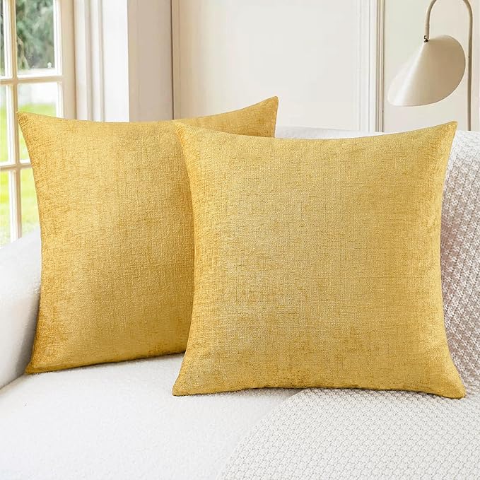 CaliTime Throw Pillow Covers Decorative 16 X 16 Inches Pack of 2 Cozy Soft by CaliTime