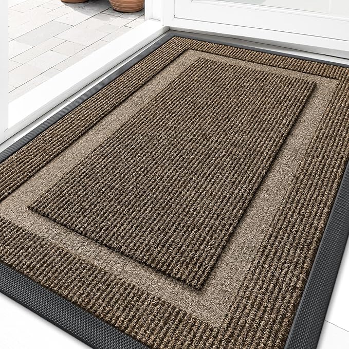 OLANLY Front Door Mat Indoor Outdoor Entrance, Waterproof All-Season, by OLANLY