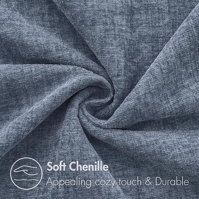 MIULEE Pack of 2 Couch Throw Pillow Covers 12x20 Inch Soft Dark Grey Blue - Image 2