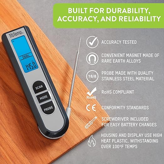 Taylor TruTemp Dual Instant Read Infrared Meat and Food Thermometer, Digital - Image 2