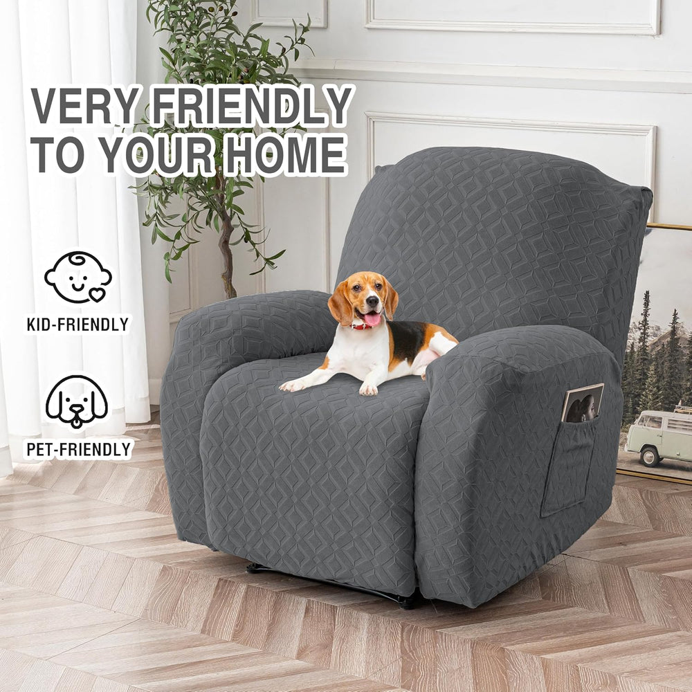 Genina Waterproof Recliner Chair Cover,XL-1 Seat Couch Cover,Dark Gray