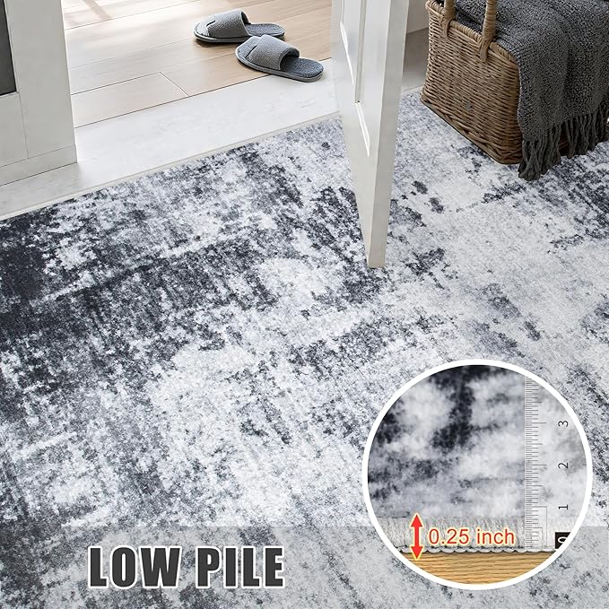 8x10 Area Rug Living Room Rug: Washable Modern Abstract Soft Thin Rug Indoor - Image 8
