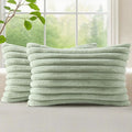 decorUhome Summer Cozy Faux Fur Throw Pillow Covers 12x20 Set of 2 Decorative by decorUhome