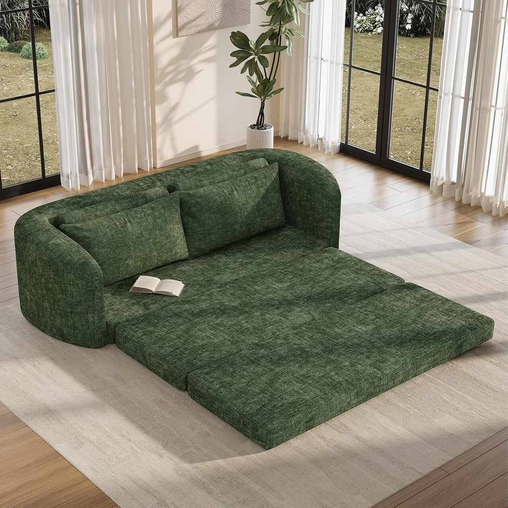 Vesgantti 86.6" Convertible Futon Sofa Bed, 2 in 1 Folding Couch, Green