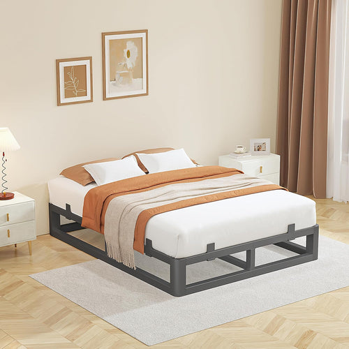 10 inch metal king bed frame with rounded, main product view