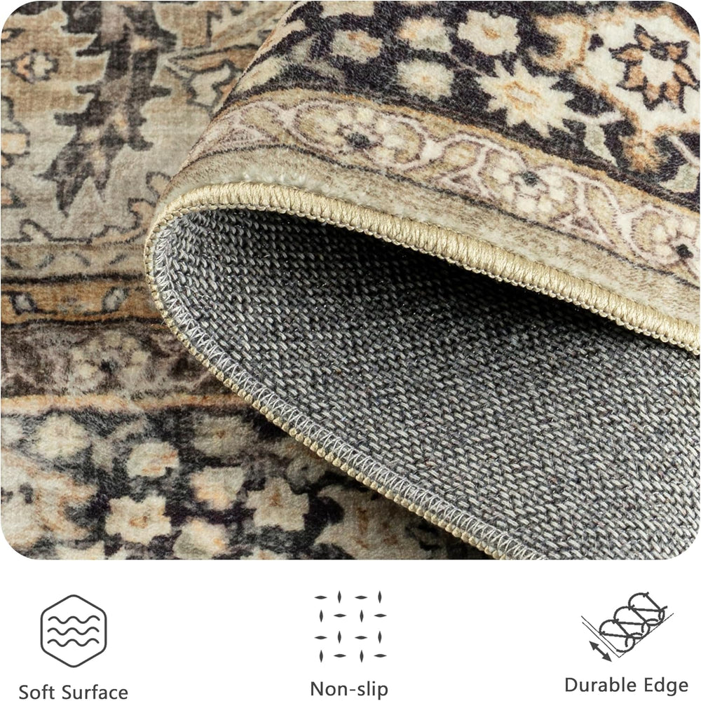 8x10 Area Rugs for Living Room - Washable Vintage Retro Large Rug, Soft Ultra...