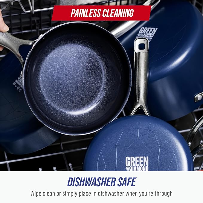 Blue Diamond 14 Piece Cookware Set, Diamond Infused PFAS & PFOA-Free Ceramic - Image 9