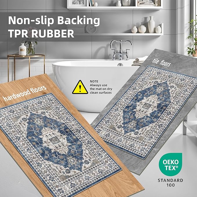 3 Pieces Kitchen Rug Sets: Farmhouse Washable Non-Slip Floor Mat - Image 5