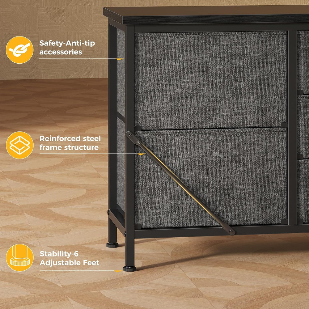 DUMOS 7 Drawer Fabric Dresser, Clothes Organizer Storage Tower for Bedroom