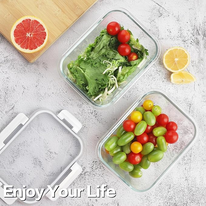 HOMBERKING 24pc Glass Food Storage Containers
