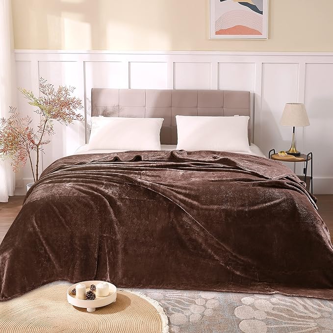 BEDELITE Fleece Blankets Queen Size Brown Throw Blankets - Image 2