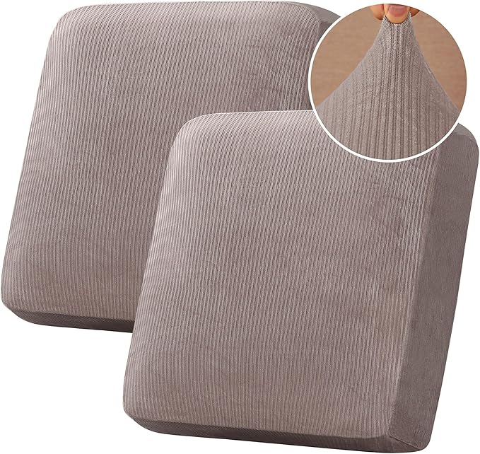 H.VERSAILTEX Velvet Stretch Couch Cushion Cover Plush Cushion Slipcover