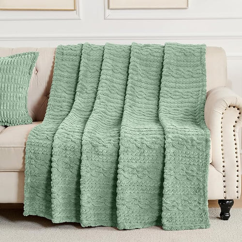 50x70 Inch Green Throw Blanket by Unknown
