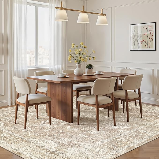 Madane Washable 6x9 Area Rugs for Living Room, Vintage Natural Rug - Image 3