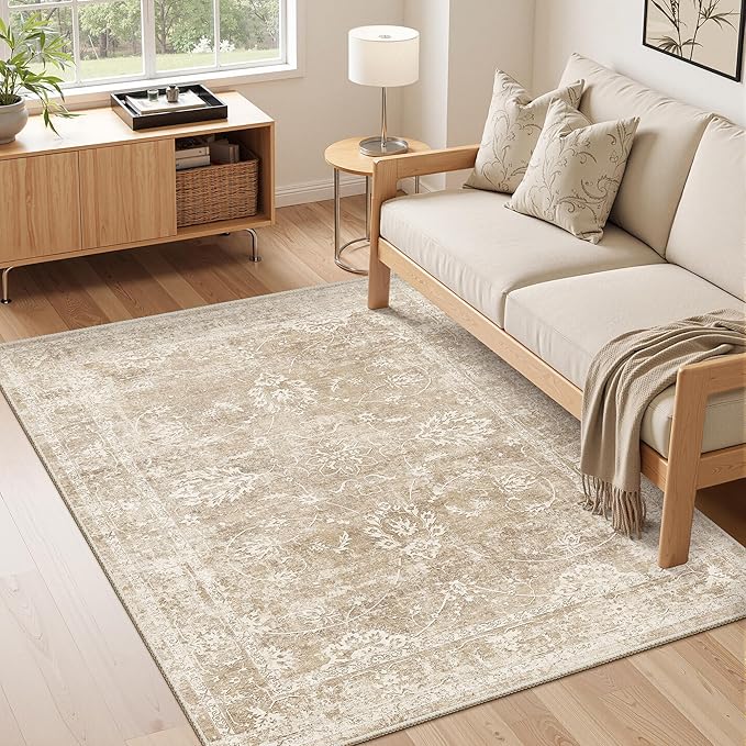 Madane 3x5 Area Rugs for Entryway, Washable Vintage Low Pile Non-Slip Throw - Image 3