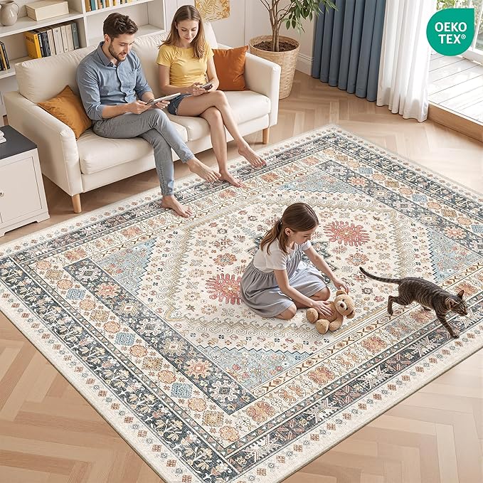 Washable Rugs 8x10 Area Rugs for Living Room, Non-Slip Backing Large Rug for - Image 9