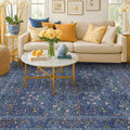 Vintage Dark Blue Living Room Rug 5x8 Area Rug by HazoHaus