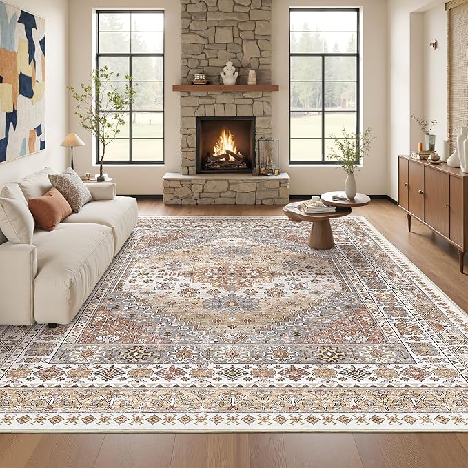 Washable Rugs 8x10 Area Rugs for Living Room, Non-Slip Backing Large Rug for by Restydon