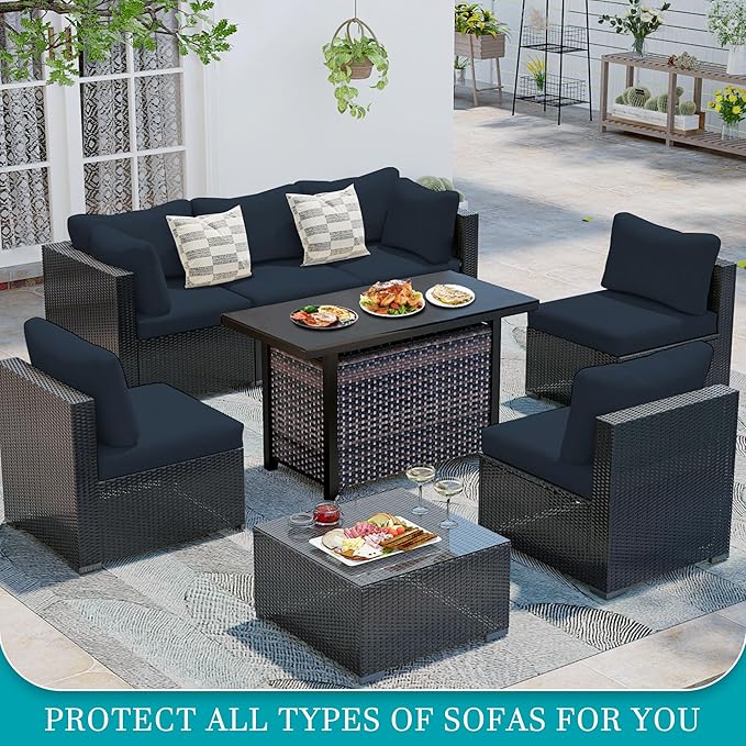 14Pcs Stretch Patio Cushion Covers, Outdoor Couch Covers Replacement, Outdoor - Image 4