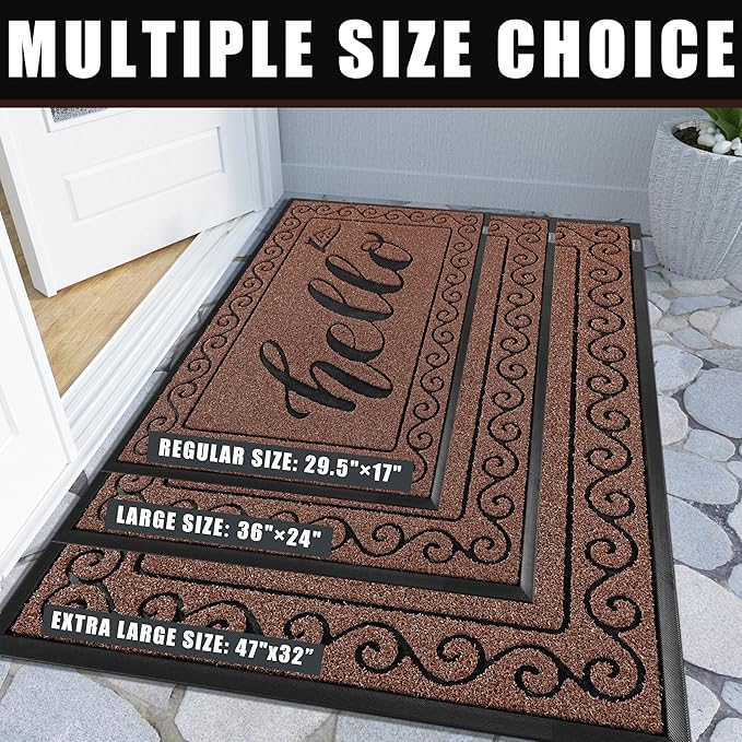 Yimobra Welcome Mats for Front Door 29.5x17, Heavy Duty Waterproof Outdoor Door - Image 5