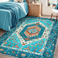 SERISSA Area Rug 3x5 Boho Blue Rugs by SERISSAHomeDecorCollection