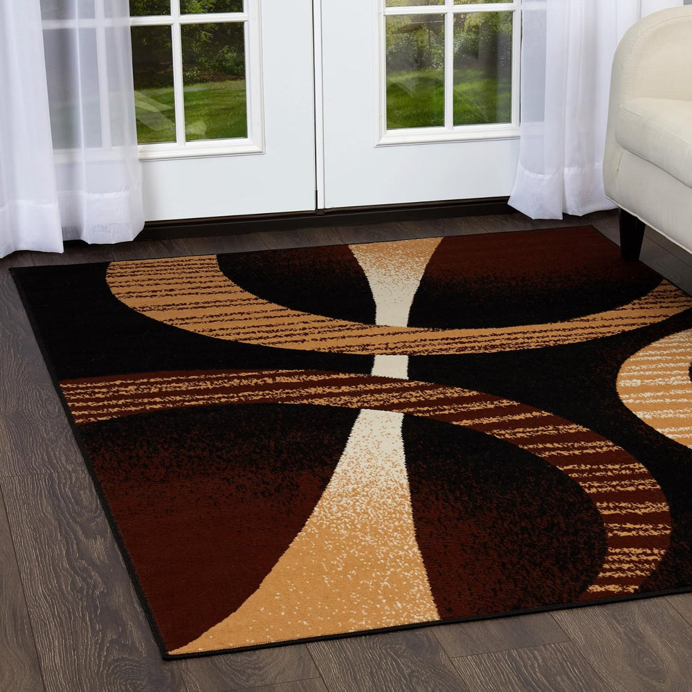 Home Dynamix Premium Indus Modern Area Rug, Ebony Multi, 3'7"x5'...