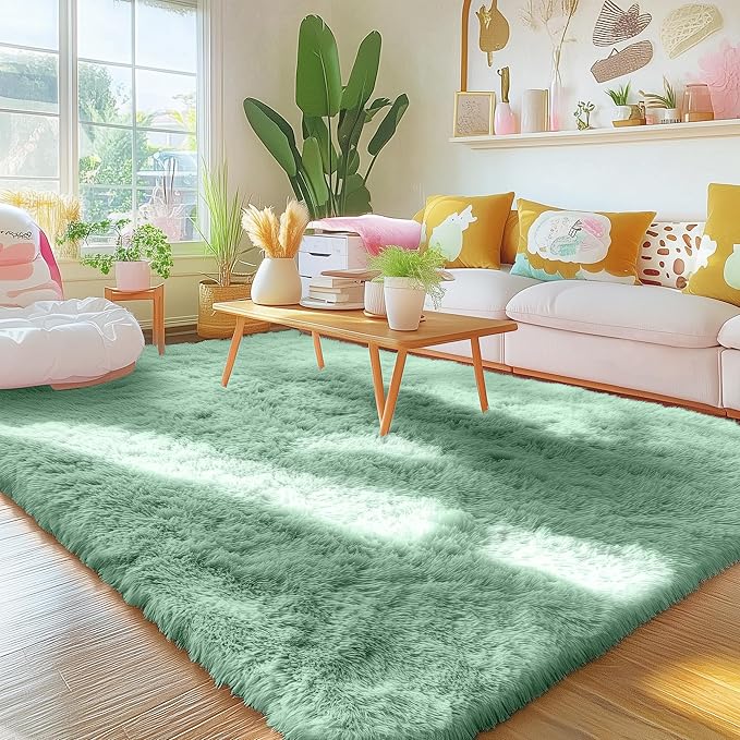 OLANLY Area Rugs for Living Room Bedroom, Machine Washable 4x5.9 ft Soft Fluffy - Image 3