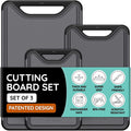 Cutting Boards for Kitchen, Plastic Cutting Board Set of 3, Dishwasher Safe by JulyHome