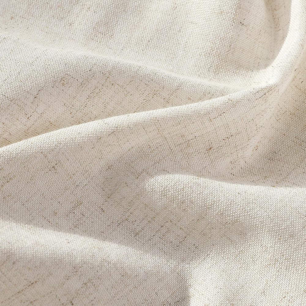 Aersas Linen Pleated Curtains 96 Inches Long for Living Room 2 Panels Cream