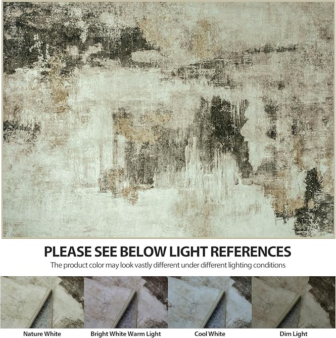 9x12 Area Rugs for Living Room Rug Washable: Abstract Large Rug for Dining Room - Image 6