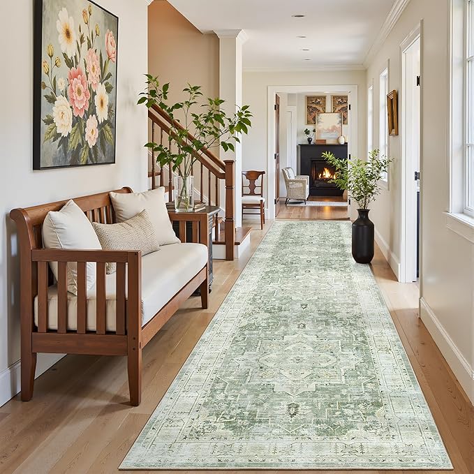 Madane Runner Rugs for Hallway 2x10 Long Washable Non-Slip Hallway Runner Rug by Madane