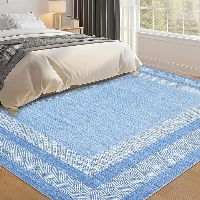 GarveeHome Modern Geometric Area Rug 5x7 Distressed Bordered Washable Non Slip - Image 3