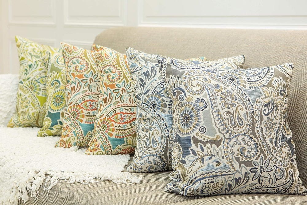 Pack of 2 Throw Pillow Covers Decorative Pillow Shells for Sofa Couch, Paisle...