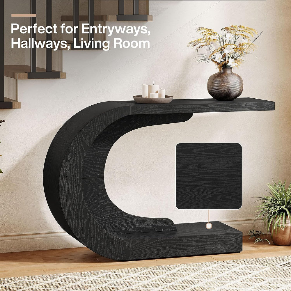 Tribesigns 43.3" Mid-Century Modern Console Table for Entryway, Wood C-S...