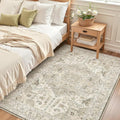 Madane Area Rug 4x6 Washable Rugs: Vintage Living Room Rug Soft Low Pile Non by Madane